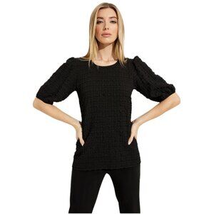 Joseph Ribkoff Textured Black 3/4 Sleeve Top Style 231000 NWT